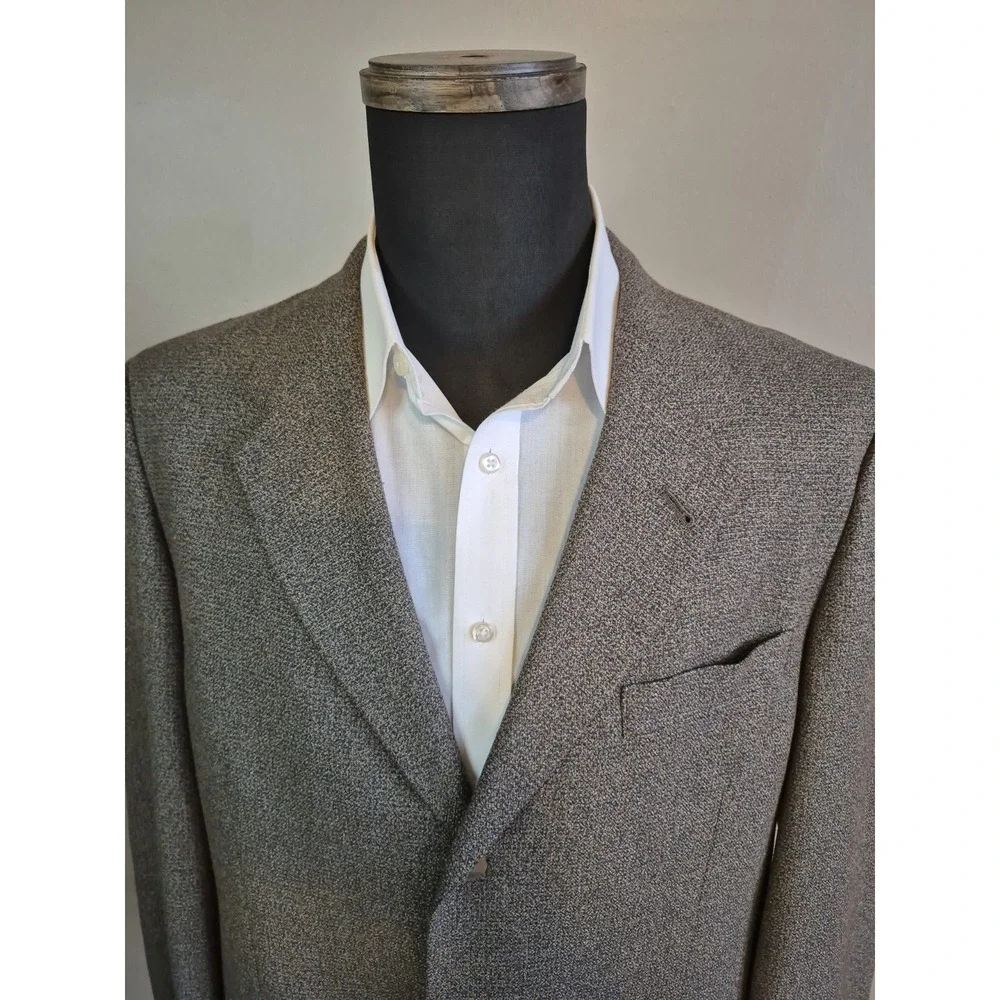 Hart Schaffner Marx Mens Wool Sports Coat 43L Brown Multicolor USA 3 Button